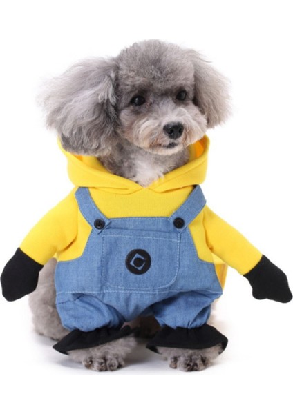 Köpek Kıyafeti Minions Temalı - Kapüşonlu Tulum - Sarı - M Beden