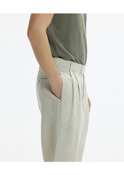 Tapered Fit Pile Detaylı Fileto Cepli Pantolon