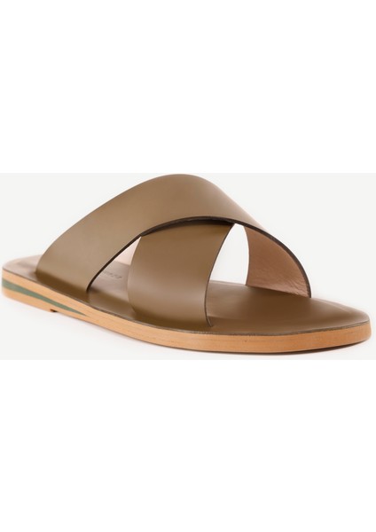 Çapraz Bantlı Deri Terlik