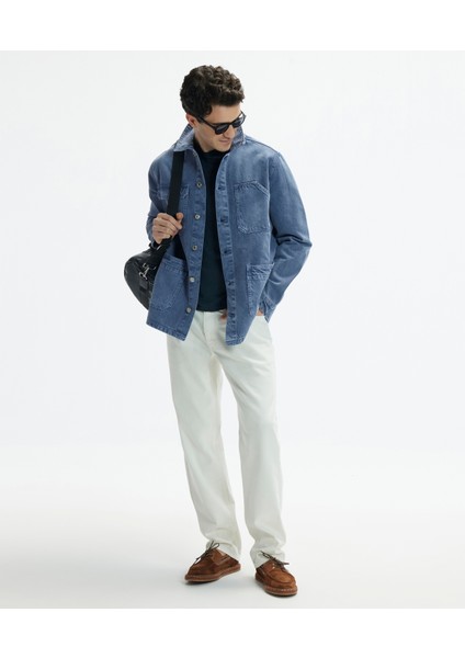 Non-Denim Gömlek Yaka Dört Cepli Düğmeli Ceket