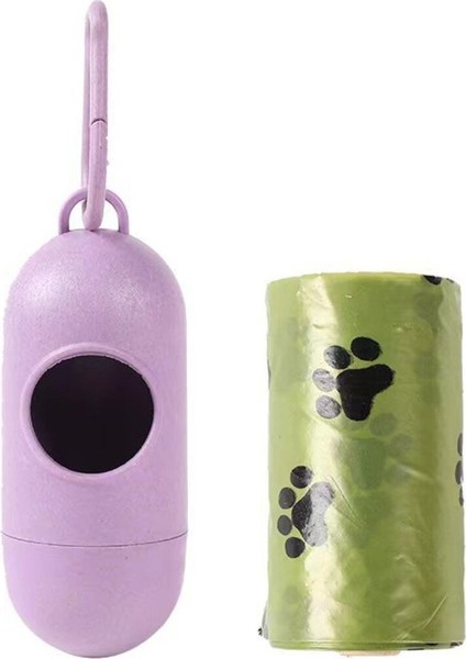 Köpek Dışkı Poşeti ve Taşıma Aparatı – Lila – 1 Rulo Dahil