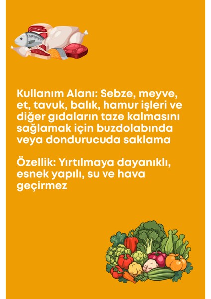 4 Adet 15’li Buzdolabı Poşeti Büyük Boy – Dayanıklı Gıda Saklama Torbası –30X45CM fiyatları