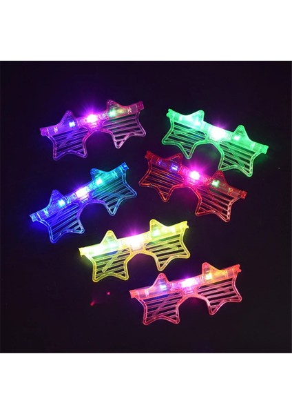 Işıklı Yıldız Gözlük Ledli Parti Gözlüğü 6 Renk 12 Adet (4915) fiyatları