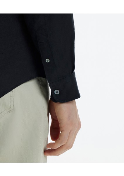 Erkek Uzun Kollu Yaka Düğmeli Spor Gömlek