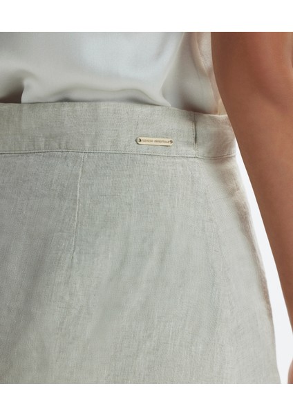 Kruvaze Kapama Düz Kesim Kısa Etek