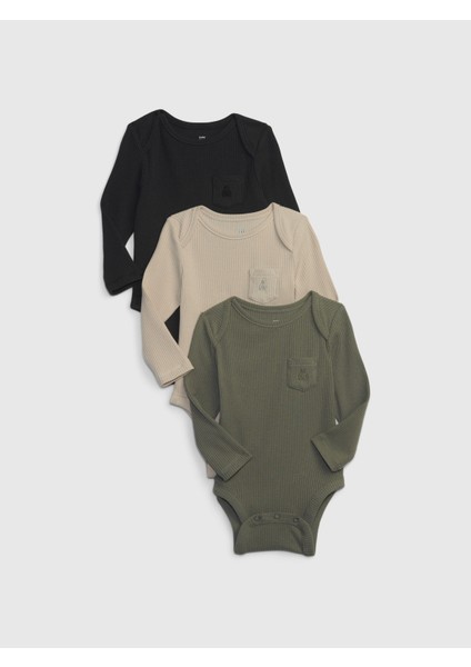 Bebek Siyah First Favorites TinyRib 3'lü Bodysuit Seti