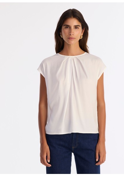 Regular Bisiklet Yaka Kısa Kol Bluz