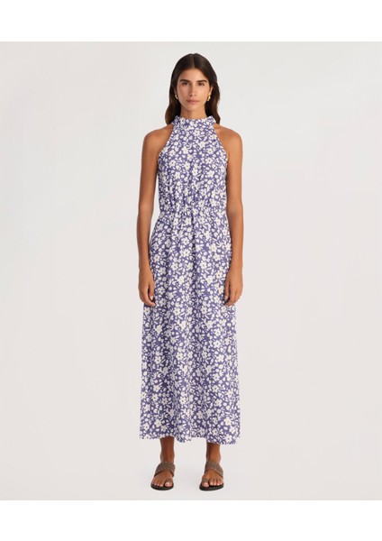 Dik Yaka Kolsuz Uzun Boy Elbise