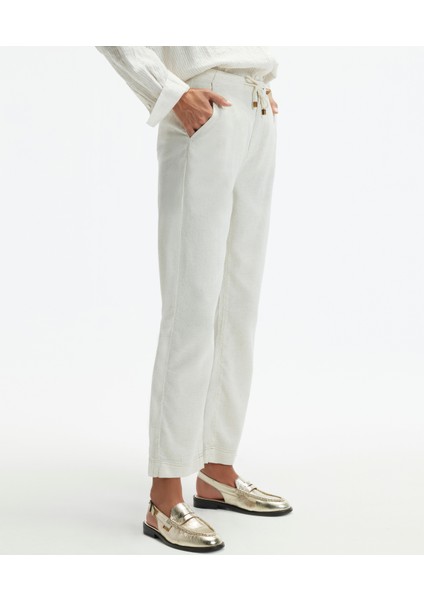 Düz Kesim Duble Paça Bağ Detaylı Pantolon