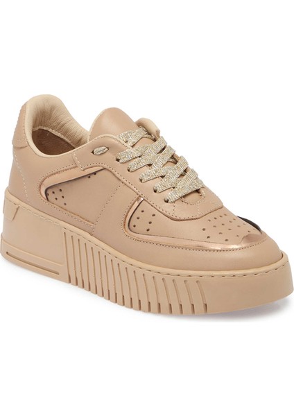 Bej Hakiki Deri Kadın Sneaker - K24S1AY67535-B22