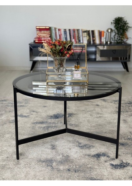 Asya Metal Camlı Orta Sehpa Siyah - Füme modelleri