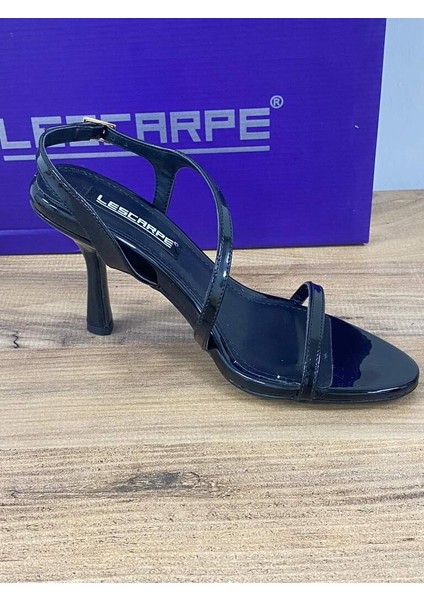 LES03 Renk Siyah Rugan Önü Arkası Açık Bantlı Kadın Topuklu Stiletto fırsatları