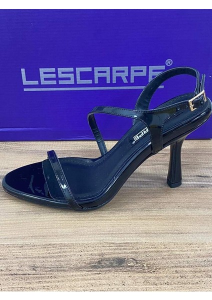 LES03 Renk Siyah Rugan Önü Arkası Açık Bantlı Kadın Topuklu Stiletto indirimleri