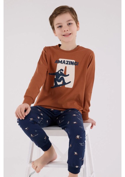 Uzun Kol Erkek Çocuk Pijama Takım 3516 modelleri