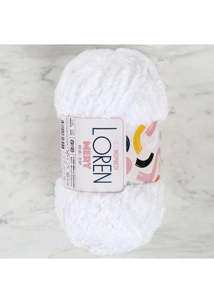 Loren Mery Beyaz El Örgü Ipi - M402 - 34310