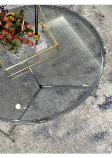 Asya Metal Camlı Orta Sehpa Gümüş - Füme modelleri