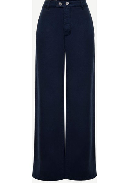 Kemer Detaylı Yüksek Bel Rahat Kalıp Pantolon