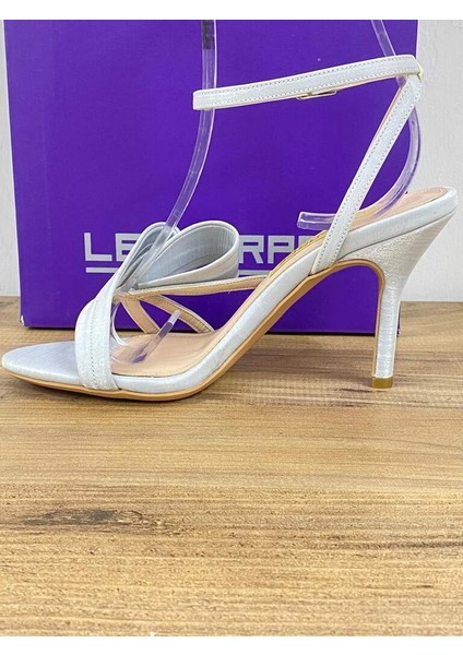 LES04 Renk Gümüş Gri Önü Arkası Açık Bantlı Kadın Topuklu Stiletto fırsatları
