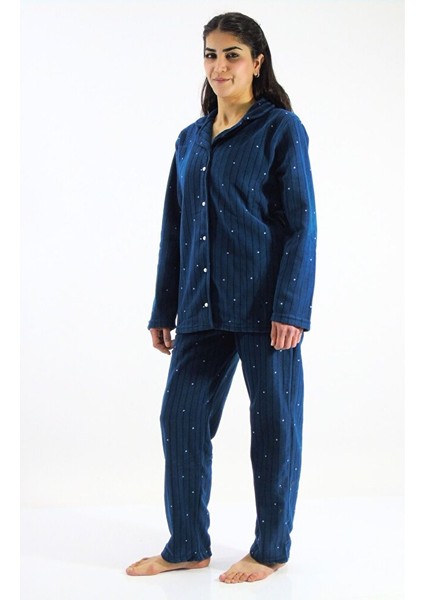Önden Düğmeli Polar Pijama Takımı