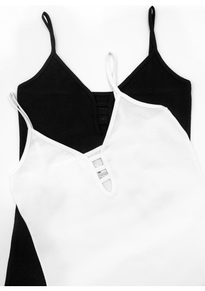 Kadın Atlet Göğüs Dekolte Detaylı (%96 Pamuk - %4 Elastan) fırsatları