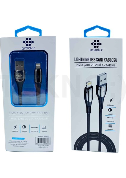 (Iphone) Metal Hızlı Şarj ve Veri Aktarımı Arbaks ARB610