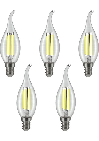 Rustik Kıvrık Tc3 4W E14 LED Ampul 400LM 5li
