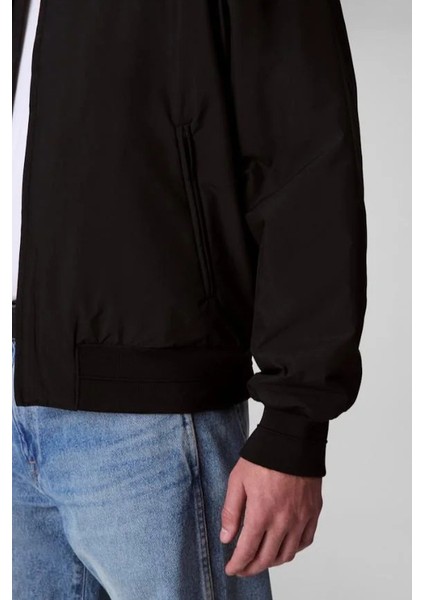 Erkek Tam Kalıp Kolej Yaka Bomber Ceket - Siyah indirimleri