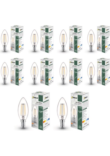 Bcb3 4W E14 LED Ampul Clear Beyaz Işık 400LM 10LU