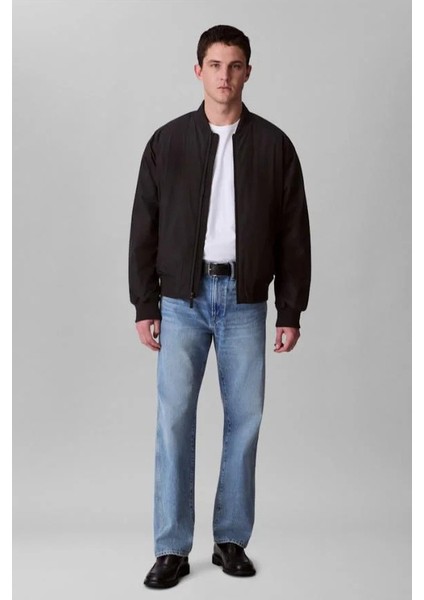 Erkek Tam Kalıp Kolej Yaka Bomber Ceket - Siyah fiyatları