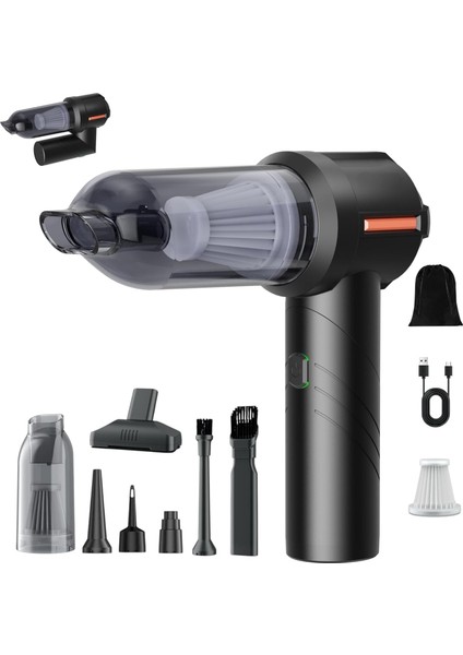 Auhma Ahv-06 16.000PA Katlanabilir 3 Kademeli Kablosuz Araç Içi Süpürge Profesyonel Ultra Çekim Güçlü Mini Araç Süpürgesi fiyatları