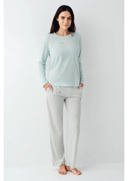 Uzun Kol Kadın Pijama Takım 9050