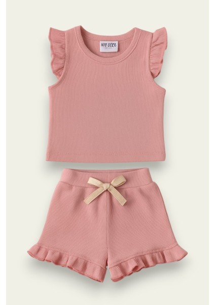 Fırfırlı Kız Çocuk Şort Takım