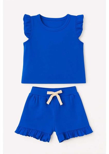 Fırfırlı Kız Çocuk Şort Takım