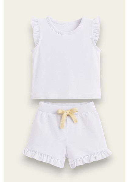 Fırfırlı Kız Çocuk Şort Takım