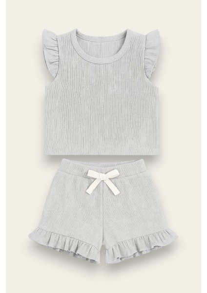 Fırfırlı Kız Çocuk Şort Takım