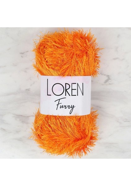 Loren Furry Turuncu El Örgü Ipi - RF103 - 34065