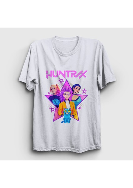 Unisex Beyaz Poster Huntrix K Pop Demon Hunters T-Shirt