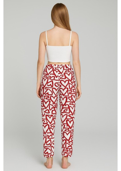 Kadın Kalp Desenli Tek Alt Kırmızı fiyatları