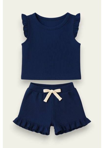 Fırfırlı Kız Çocuk Şort Takım