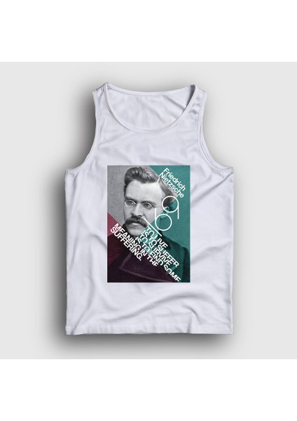 Unisex Beyaz Suffering Filozof Felsefe Friedrich Nietzsche Atlet