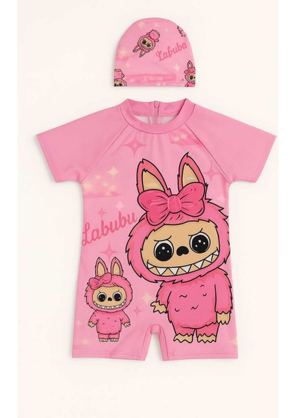 Kız Çocuk Dalgıç Kumaş Gizli Fermuarlı Boneli Mayo Takımı 3-10 Yaş 11940