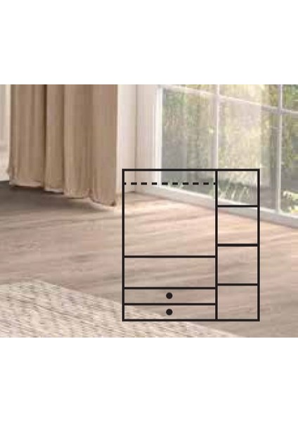 KDL 3 Kapılı 2 Çekmeceli Aynalı Eylül Dolap fiyatları