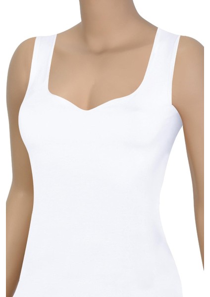 Kadın Atlet Kalın Askılı Kalp Yaka (%96 Pamuk - %4 Elastan)