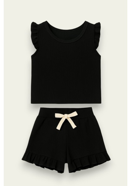 Fırfırlı Kız Çocuk Şort Takım