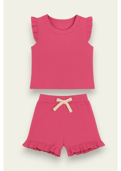 Fırfırlı Kız Çocuk Şort Takım