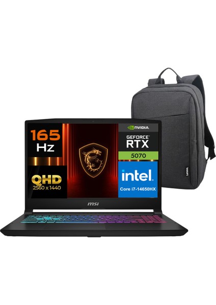 Msı Katana 15 Hx B14WGK-068XTR-P6 Intel Core I7 14650HX 64GB 2tb SSD RTX5070 Freedos 15.6" Qhd 165Hz Taşınabilir Bilgisayar