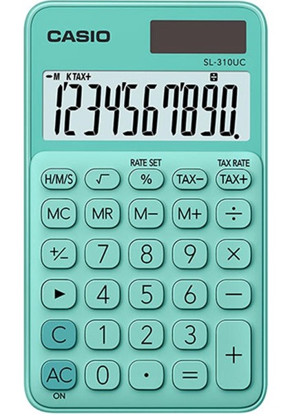 SL-310UC-GN Yeşil Renkli 10 Haneli Cep Tipi Hesap Makinesi Pratik Fonksiyonlar