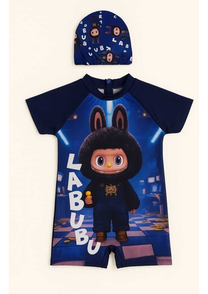 Erkek Çocuk Dalgıç Kumaş Gizli Fermuarlı Boneli Mayo Takımı 3-10 Yaş 11941