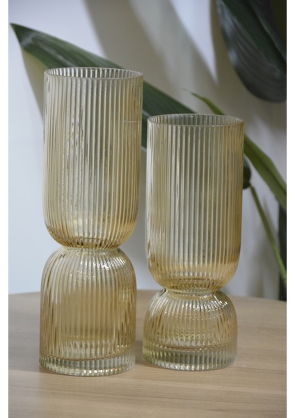 Dekoratif 2 Li Cam Vazo 27CM-31CM Bal