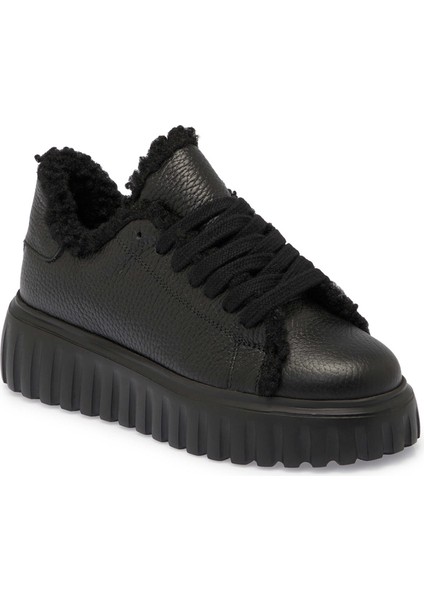Siyah Hakiki Deri Kadın Sneaker - K24S1AY67596-A41
